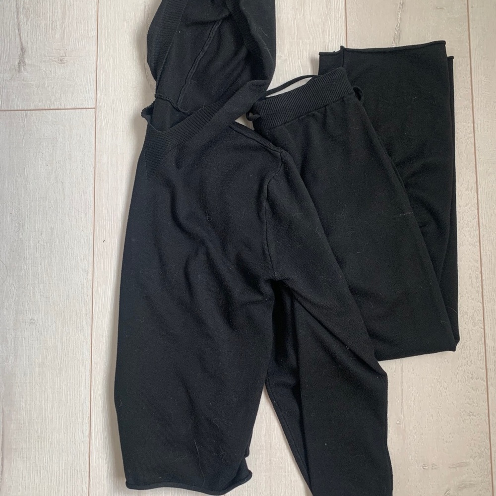 Two Piece Black Loungewear Ultra Soft Knitted Set - Picture 6 of 13